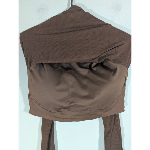SHEBIRD Womens Brown Long Sleeve Crewneck Bra Top Sz M/L Fitted Casual Comfort - Picture 7 of 8
